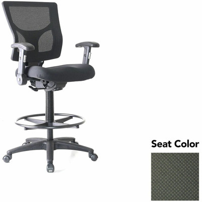 Lorell Conjure Office Stool - Perfection Olive Green Seat Color - Polyurethane Foam Seat Material - Mesh Back Material - Armrest - 1 Each