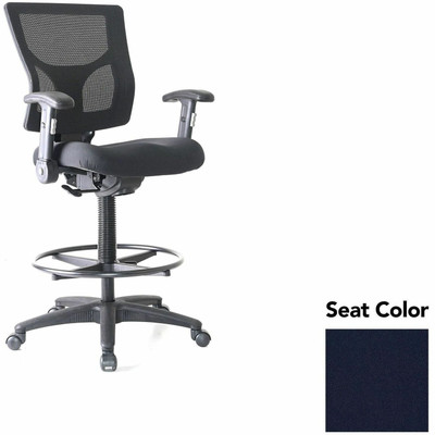 Lorell Conjure Office Stool - Forte Cadet Seat Color - Polyurethane Foam Seat Material - Mesh Back Material - Armrest - 1 Each