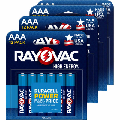 Rayovac High Energy Battery - For Flashlight, Mouse, Remote Control, Smart Home Device - AAA - 12/Pack - 4 / Carton