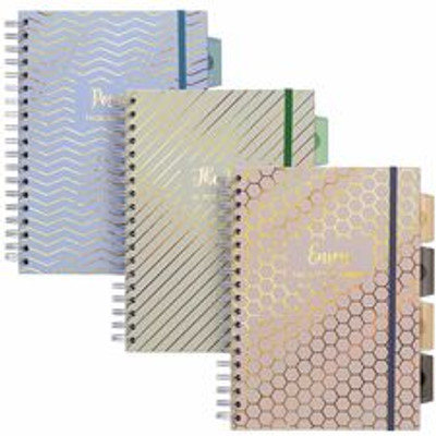 Pukka Pads Haze Notebook - 100 Sheets - 200 Pages - Twin Wirebound - 80 g/m&#178; Grammage - Clear Poly, Transparent Cardboard Cover - Repositionable Divider, Storage Pocket - 3 / Pack