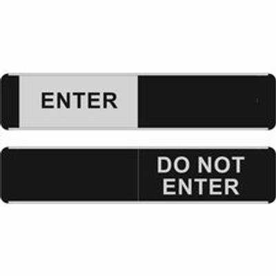 Seco Door Signs - Print/Message "Enter/Do Not Enter" - 10" Width x 2" Height - Door-mountable - Self-adhesive - Display, Meeting, Room - Aluminum, Polyvinyl Chloride (PVC) - Multicolor - 1 Each