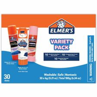 Elmer's BlooStick Buddies, Disappearing Purple and Scented Glue Stick Combo Pack - Purple, Blue - 30 / Box
