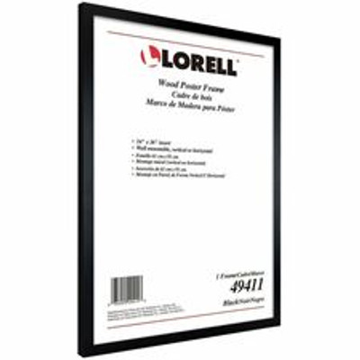Lorell Wide Frame - 24" x 36" Frame Size - Rectangle - Wall Mountable - Vertical, Horizontal - Wood - Black - 1 Each