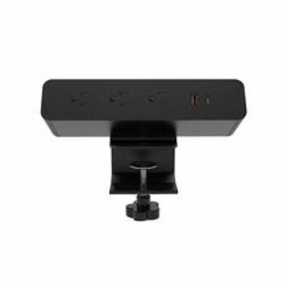 Lorell Power Outlet - 4 x Power Receptacles Desk Mountable - Black - 1 Each