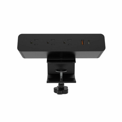 Lorell Power Outlet - 4 x Power Receptacles Desk Mountable - Black - 1 Each