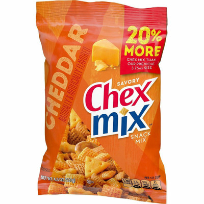Chex Cheddar Snack Mix - Cheddar - 4.50 oz - 8 / Carton