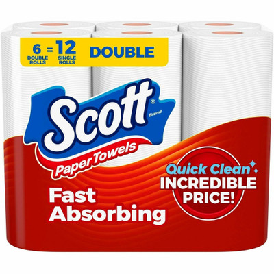 Scott Choose-A-Sheet Paper Towels - White - Fiber Paper - 6 / Pack