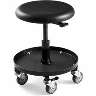 BEVCO Maintenance Repair Stool - Polyurethane Seat Material - 5-star Base - Black - 1 Each