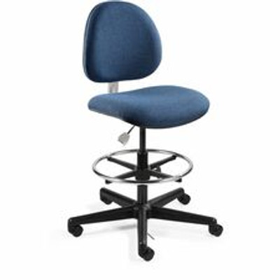 BEVCO Lexington Series ESD Chair - Navy Seat Color - Navy Back Color - 5-star Base - Fabric - 1 Each