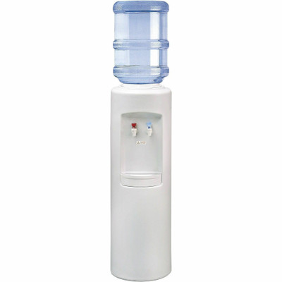 Crystal Mountain Aspen Hot and Cold Water Cooler - 3.60 quart - Polyethylene - 38.6" x 12.6" x 12.6" - White