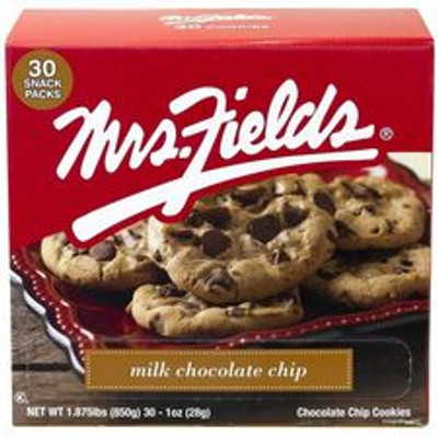 Green Rabbit Mrs.Fields Milk Chocolate Chip Cookies - Individually Wrapped - Chocolate Chip - 30 / Carton