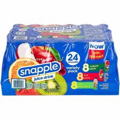 Green Rabbit Snapple Variety Pack - Fruit Punch, Kiwi Strawberry, Apple - 24 / Carton