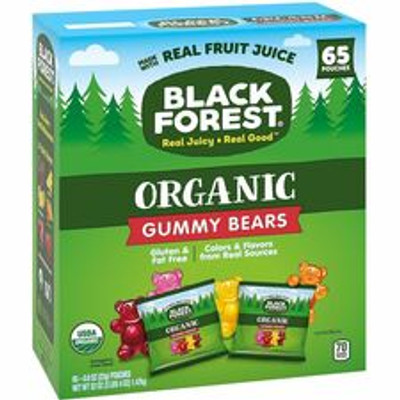 Green Rabbit Black Forest Organic Gummy Bears - Fruit, Orange, Apple, Cherry, Lemon, Pineapple - Low Calorie, Gluten-free, Fat-free - 0.80 oz - 65 / Carton