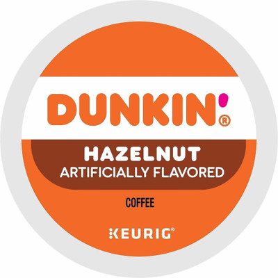 Dunkin' Donuts&reg; K-Cup Hazelnut Coffee - Medium - 22 K-Cup - K-Cup - Hazelnut, Original Blend - 4 / Carton