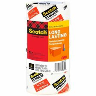 Scotch Long-Lasting Storage Packing Tape - 54.60 yd Length x 1.88" Width - Transparent - Weather Resistant, Temperature Resistant - For Packaging, Sealing, Box, Document, Storage - 1 / Pack