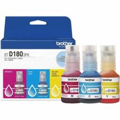 Brother Genuine BTD1803PK 3-Pack High Yield Cyan, Magenta, and Yellow Ink Bottles - Inkjet - Cyan, Magenta, Yellow - 5000 Pages - High Yield - 3 Pack