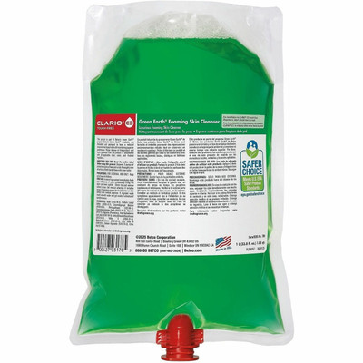 Green Earth Clario C3 Dispenser Refills - Foam - 1.06 quart - Fresh Meadow - Applicable on Hand - Skin - Non-irritating, Moisturising, Gentle - 1 Each