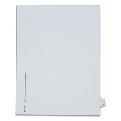 Preprinted Legal Exhibit Side Tab Index Dividers, Allstate Style, 10-tab, 3, 11 X 8.5, White, 25/pack