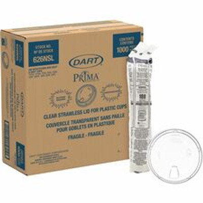 Dart Strawless Cup Lids - Round - 4" Diameter - Polyethylene Terephthalate (PET) - Clear - 100 Lids/Pack - 10 / Carton