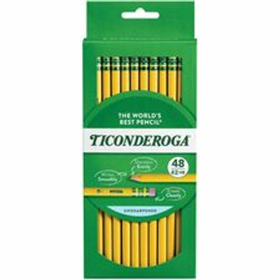 Ticonderoga #2 Pencils - Graphite Lead - #2 - Yellow Barrel - 24 / Pack