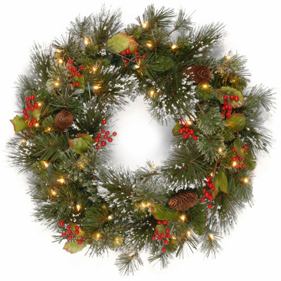 National Tree Wintry Pine Decorative Wreath - Green - Christmas Theme