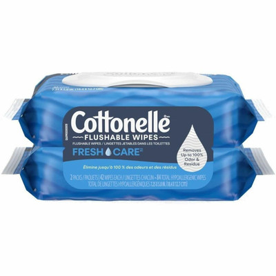 Cottonelle FreshCare Flush Wipes - CleaningRipples Texture - White - 8 / Box