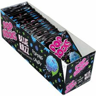 Green Rabbit Pop Rocks Blue Raspberry - Blue Raspberry - 0.33 oz - 24 /Box - 1 / Carton