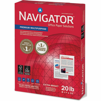 Navigator Premium Multipurpose Paper - Jam-free, Chlorine-free - White - 5 Ream