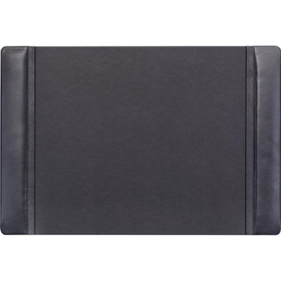 Dacasso Side-Rail Desk Pad - Rectangular - 25.5" Width x 17.25000" Depth - Felt Backing - Leather - Black