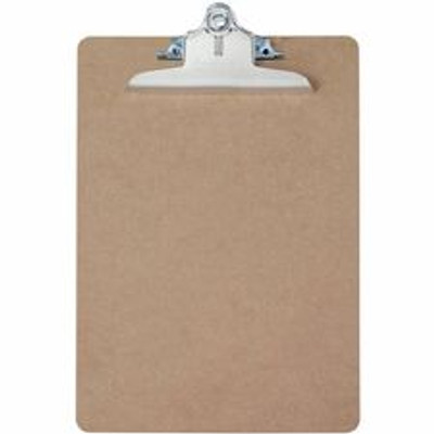 Saunders Brown Hardboard Clipboards - 1" Clip Capacity - 8 1/2" x 11" Sheet Size - Spring Clip - Standard - Hardboard - Brown - 1 Each