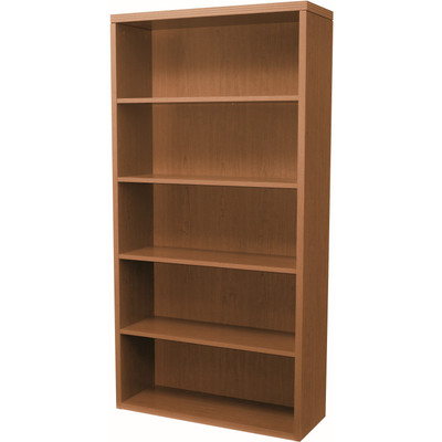 HON Valido H11555 Bookcase - 71" Height x 36" Width x 13.1" Depth - 5 Shelve(s) - Ribbon Edge - Finish: Bourbon Cherry