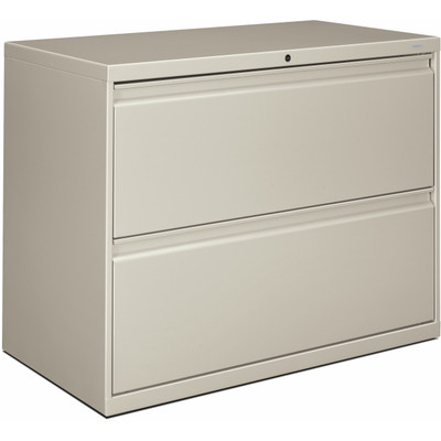 HON Brigade 800 H882 Lateral File - 28.4" Height x 36" Width x 19.3" Depth - 2 - Finish: Light Gray - 1 Each