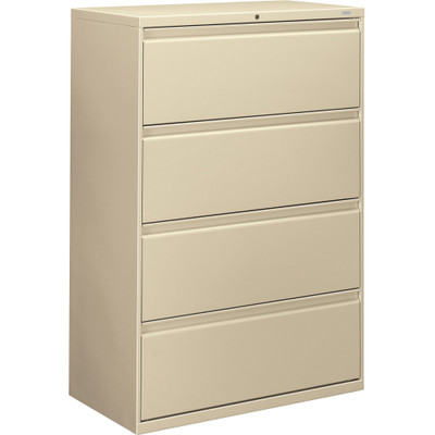 HON Brigade 800 H884 Lateral File - 53.3" Height x 36" Width x 18" Depth - 4 - Finish: Putty - 1 Each