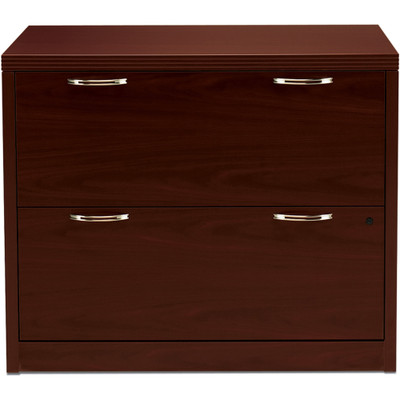 HON Valido H11563 Lateral File - 29.5" Height x 36" Width x 20" Depth - 2 - Ribbon Edge - Finish: Mahogany