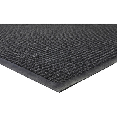 Genuine Joe WaterGuard Indoor/Outdoor Mat - Carpeted Floor, Hard Floor, Indoor, Outdoor - 72" Length x 48" Width - Rubber, Polypropylene - Charcoal Gray - 1 Each
