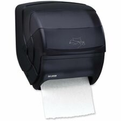 San Jamar Lever Roll Towel Dispenser - Center Pull, Coreless, Roll Dispenser - 1 x Roll - 8.46" Roll Diameter - 13.5" Height x 11.5" Width x 11.2" Depth - Pearl Black - 1 Each