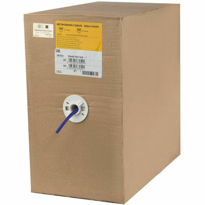 StarTech.com Bulk Cat6 Ethernet Cable - 1000 ft. - Stranded - CM-Rated for In-Wall Use - Blue - 1000 ft Category 6 Network Cable for Network Device - 1 Gbit/s - Patch Cable - Unshielded Twisted Pair (UTP) - CM - 24 AWG - Blue - 1 Roll