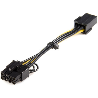 StarTech.com Power Adapter Cable - PCI Express - 6 Pin - 8 Pin - PCIe - For PCI Express Card - Yellow - 6.10" Cord Length - PCI-E / PCI-E - 1 Each