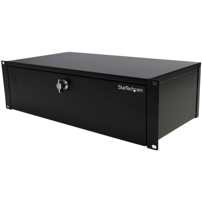 StarTech.com 3U 9in Deep Rackmount Locking Storage Drawer - 3U Rack Height - Rack-mountable - Black - Steel - 50.71 lb Maximum Weight Capacity - TAA Compliant