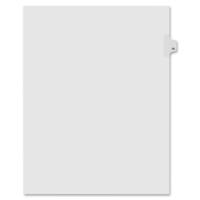Kleer-Fax Numeric Laminated Tab Index Dividers - Printed Tab(s) - Digit - 56 - 25 Tab(s)/Set - 8.5" Divider Width x 11" Divider Length - Letter - White Divider - 100% Recycled - Unpunched, Laminated Tab - 25 / Pack