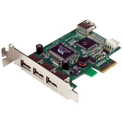 StarTech.com 4 Port PCI Express Low Profile High Speed USB Card - PCI Express - Plug-in Card - 4 USB Port(s) - 4 USB 2.0 Port(s) - PC, Mac, Linux - TAA Compliant
