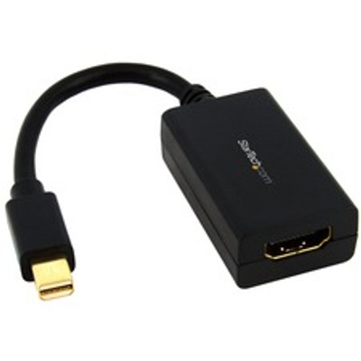 StarTech.com Mini DisplayPort to HDMI Video Adapter Converter - 1 x 20-pin Mini DisplayPort 1.2 Digital Audio/Video - Male - 1 x 19-pin HDMI 1.4 Digital Audio/Video - Female - Gold Connector - Black - 1 Each