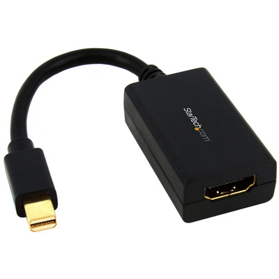 StarTech.com Mini DisplayPort to HDMI Video Adapter Converter - 1 x 20-pin Mini DisplayPort 1.2 Digital Audio/Video - Male - 1 x 19-pin HDMI 1.4 Digital Audio/Video - Female - Gold Connector - Black - 1 Each