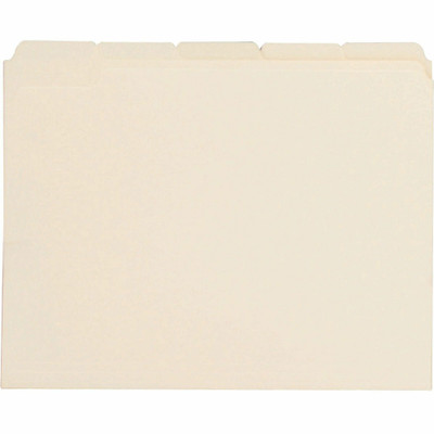 Business Source 1/5 Tab Cut Letter Recycled Top Tab File Folder - 8 1/2" x 11" - 3/4" Expansion - Top Tab Location - Assorted Tab Position - 11 pt. - Manila - Manila - 10% Recycled - 100 / Box
