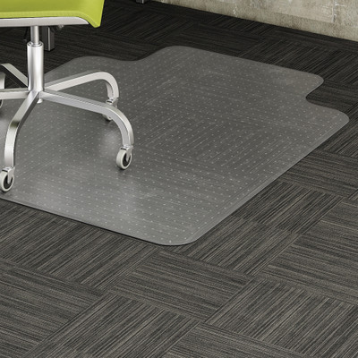 Lorell Standard Lip Low-pile Chairmat - Carpeted Floor - 48" Length x 36" Width x 0.122" Thickness - Lip Size 10" Length x 19" Width - Vinyl - Clear - 1 Each