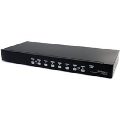StarTech.com 8 Port Rack Mount USB VGA KVM Switch w/ Audio - 8 Computer(s) - 1920 x 1440 - 2 x USB - 9 x VGA - 1U - Rack-mountable, Desktop - TAA Compliant