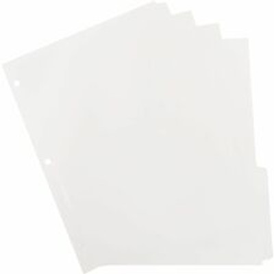 Business Source 3-Ring Plain Tab Indexes - 5 Write-on Tab(s) - 5 Tab(s)/Set - 2" Tab Width - 8.5" Divider Width x 11" Divider Length - Letter - 3 Hole Punched - White Divider - 100% Recycled - Mylar Reinforced Edge, Punched - 100 / Box