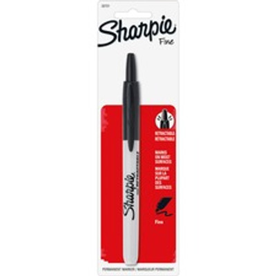Sharpie Retractable Permanent Marker - Fine Marker Point - Retractable - Black Ink - 1 Each