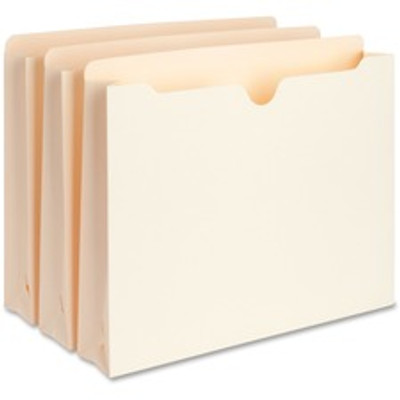 Business Source Straight Tab Cut Letter Recycled File Pocket - 8 1/2" x 11" - Capacity2" Expansion - Manila - 10% Recycled - 50 / Box