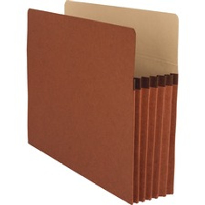 Business Source Straight Tab Cut Letter Recycled File Pocket - 8 1/2" x 11" - 1200 Sheets Capacity - 5 1/4" Expansion - Redrope - Tear Proof, Tyvek Gusset, Reinforced Gusset, Sturdy, Durable - 30% Recycled - 10 / Box